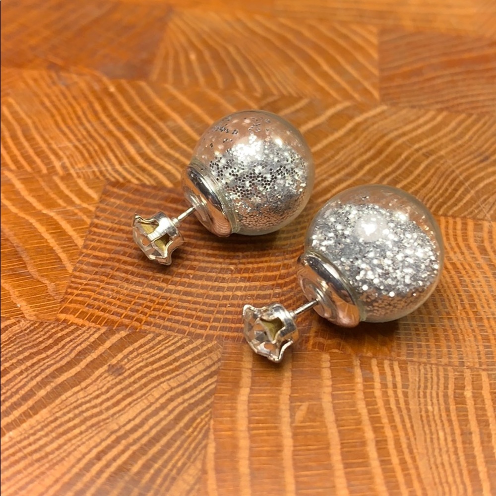 Glitter filled tribale crystal stud earrings